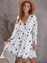 V Neck Star Pattern Tunic Dress Sai Feel